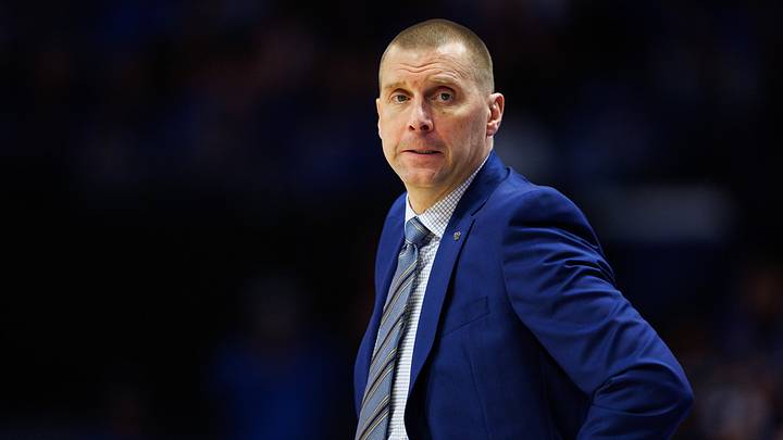 Mar 7, 2026; Lexington, Kentucky, USA; Kentucky Wildcats head coach Mark Pope looks on during the second half against the Florida Gators at Rupp Arena at Central Bank Center. Mandatory Credit: Jordan Prather-Imagn Images Mar 7, 2026; Lexington, Kentucky, USA; Kentucky Wildcats head coach Mark Pope looks on during the second half against the Florida Gators at Rupp Arena at Central Bank Center. Mandatory Credit: Jordan Prather-Imagn Images