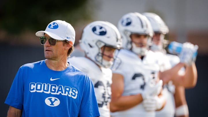 BYU offensive coordinator Aaron Roderick at Fall Camp BYU offensive coordinator Aaron Roderick at Fall Camp