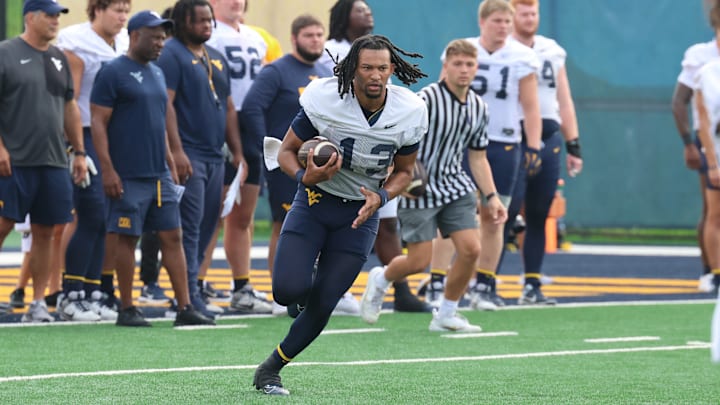 West Virginia University quarterback Jaylen Henderson