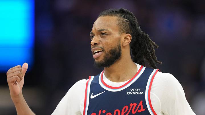 LA Clippers guard Darius Garland (10) on the court