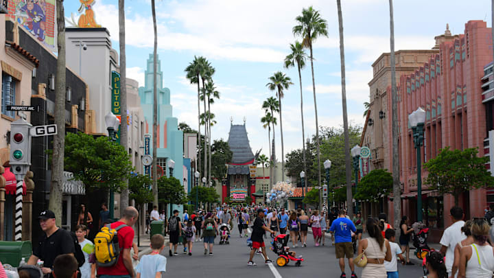 A look down the strip towards the Runaway Railroad ride. Photo Credit: Brian Miller
