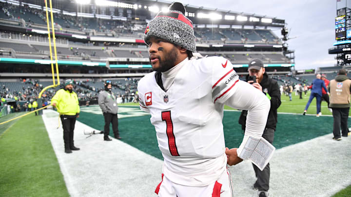 Dec 31, 2023; Philadelphia, Pennsylvania, USA; Arizona Cardinals quarterback Kyler Murray (1) runs