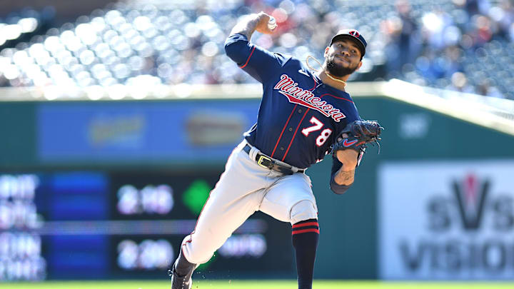 Oct 2, 2022; Detroit, Michigan, USA; Minnesota Twins starting pitcher Simeon Woods Richardson (78)
