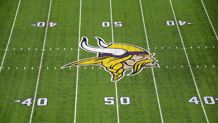 Minnesota Vikings logo at midfield