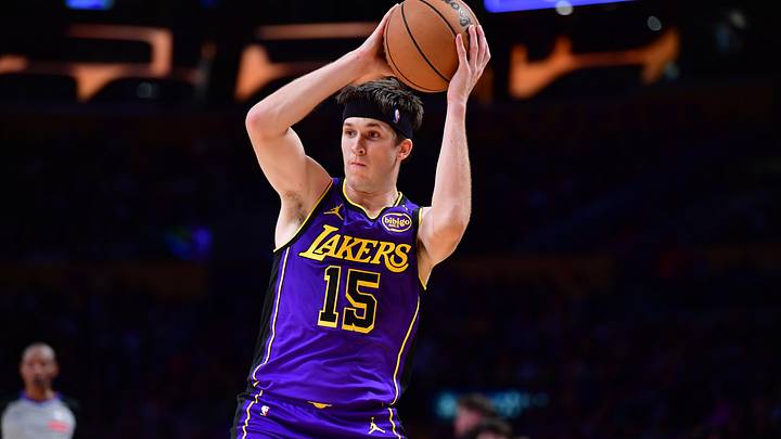 Jan 3, 2025; Los Angeles, California, USA; Los Angeles Lakers guard Austin Reaves (15) controls the ball against the Atlanta Hawks during the second half at Crypto.com Arena. Mandatory Credit: Gary A. Vasquez-Imagn Images Jan 3, 2025; Los Angeles, California, USA; Los Angeles Lakers guard Austin Reaves (15) controls the ball against the Atlanta Hawks during the second half at Crypto.com Arena. Mandatory Credit: Gary A. Vasquez-Imagn Images