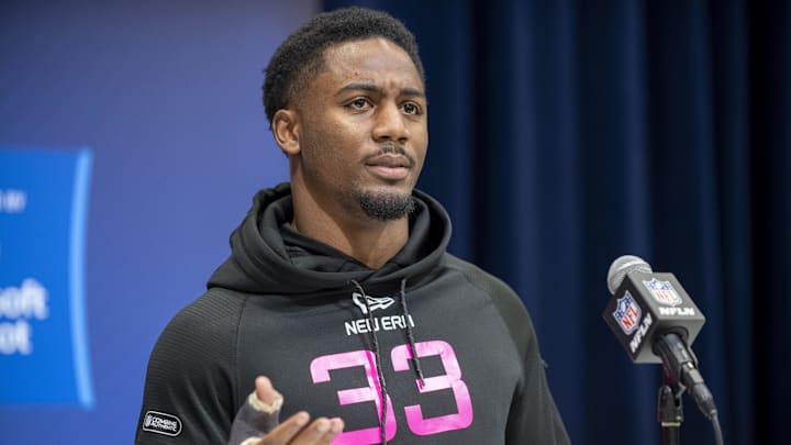 Feb 27, 2025; Indianapolis, IN, USA; Minnesota defensive back Justin Walley (DB33) during the 2025 NFL Combine at Lucas Oil Stadium. Feb 27, 2025; Indianapolis, IN, USA; Minnesota defensive back Justin Walley (DB33) during the 2025 NFL Combine at Lucas Oil Stadium.