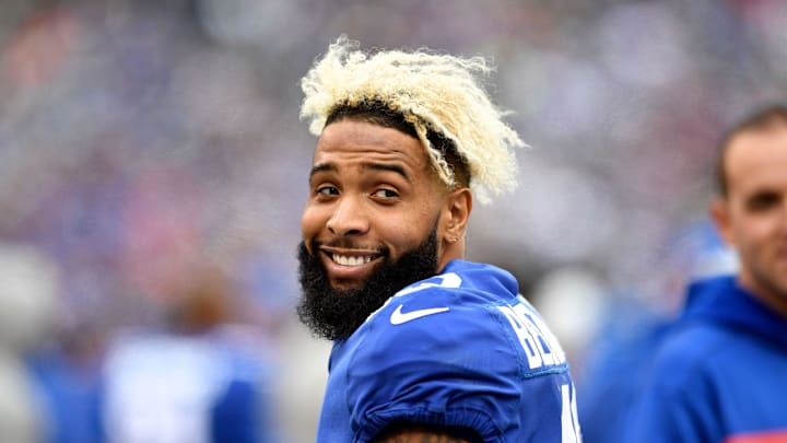 New York Giants wide receiver Odell Beckham Jr. (13) smiles at a photographer in the first half on Sunday, Oct. 28, 2018, in East Rutherford.
Giants Vs Redskins New York Giants wide receiver Odell Beckham Jr. (13) smiles at a photographer in the first half on Sunday, Oct. 28, 2018, in East Rutherford.
Giants Vs Redskins