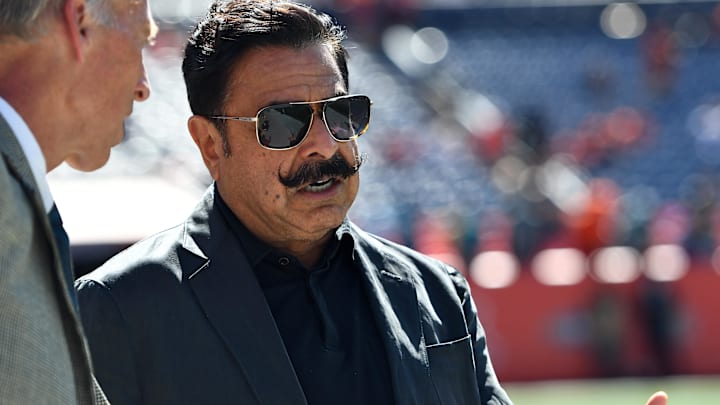 Sep 29, 2019; Denver, CO, USA; Jacksonville Jaguars owner Shahid Khan before the game against the Denver Broncos at Empower Field at Mile High. Mandatory Credit: Ron Chenoy-Imagn Images Sep 29, 2019; Denver, CO, USA; Jacksonville Jaguars owner Shahid Khan before the game against the Denver Broncos at Empower Field at Mile High. Mandatory Credit: Ron Chenoy-Imagn Images