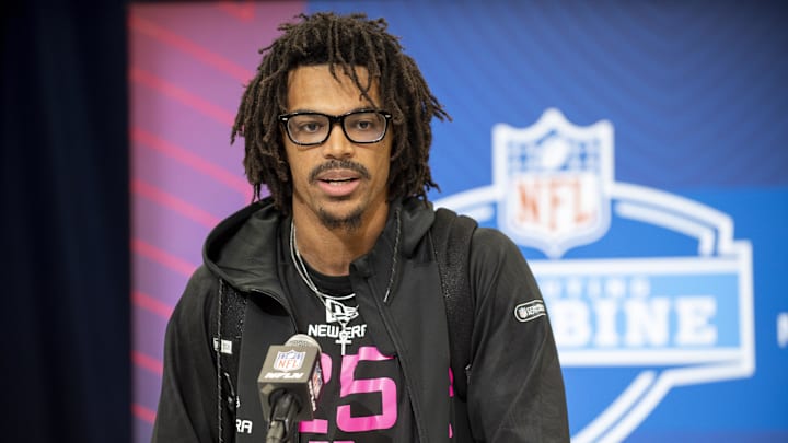 Feb 27, 2025; Indianapolis, IN, USA; Iowa St defensive back Darien Porter (DB25) during the 2025 NFL Combine at Lucas Oil Stadium. Mandatory Credit: Tanner Pearson-Imagn Images Feb 27, 2025; Indianapolis, IN, USA; Iowa St defensive back Darien Porter (DB25) during the 2025 NFL Combine at Lucas Oil Stadium. Mandatory Credit: Tanner Pearson-Imagn Images
