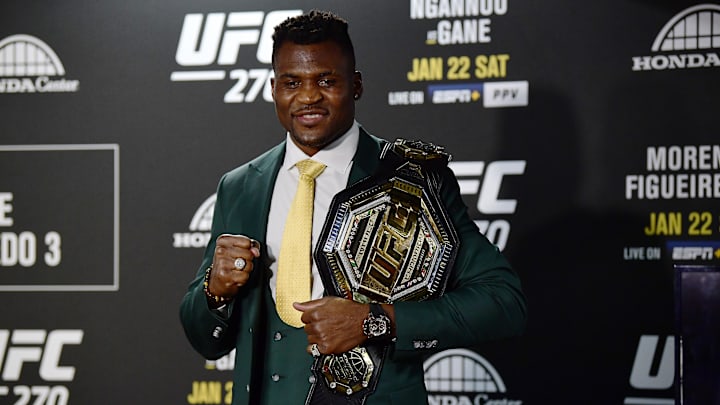 Francis Ngannou after defending the UFC heavyweight title in 2022