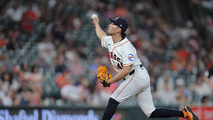 Sep 1, 2026; Houston, Texas, USA;  Houston Astros pitcher Tatsuya Imai (45) pitches against the Chicago White Sox during the seventh inning at Daikin Park.  Mandatory Credit: Erik Williams-Imagn Images