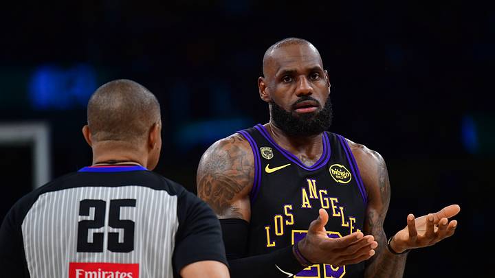 May 11, 2026; Los Angeles, California, USA; Los Angeles Lakers forward LeBron James (23) speaks with official Tony Brothers during the first half in game four of the second round of the 2026 NBA Playoffs at Crypto.com Arena. Mandatory Credit: Gary A. Vasquez-Imagn Images May 11, 2026; Los Angeles, California, USA; Los Angeles Lakers forward LeBron James (23) speaks with official Tony Brothers during the first half in game four of the second round of the 2026 NBA Playoffs at Crypto.com Arena. Mandatory Credit: Gary A. Vasquez-Imagn Images