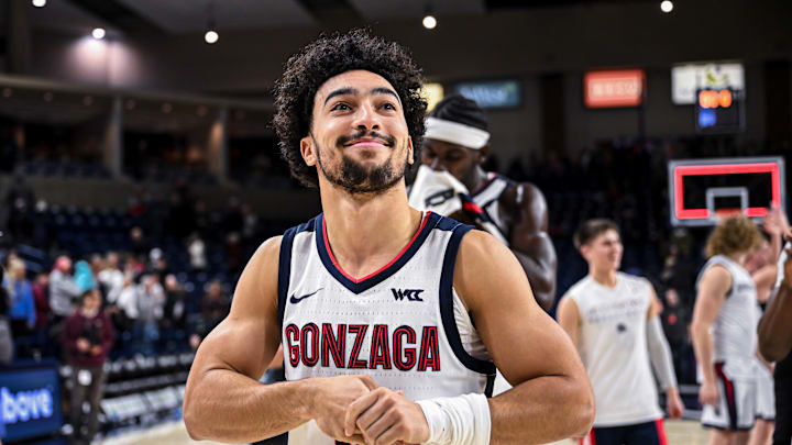 Gonzaga Bulldogs guard Braeden Smith. Gonzaga Bulldogs guard Braeden Smith.