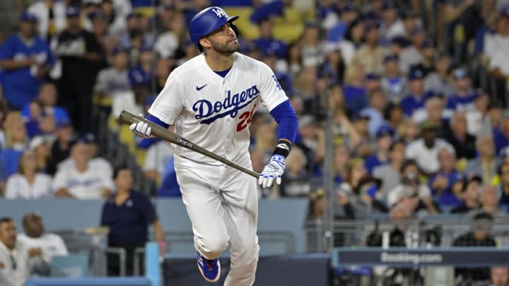 Oct 9, 2023; Los Angeles, California, USA; Los Angeles Dodgers designated hitter J.D. Martinez (28) Oct 9, 2023; Los Angeles, California, USA; Los Angeles Dodgers designated hitter J.D. Martinez (28)