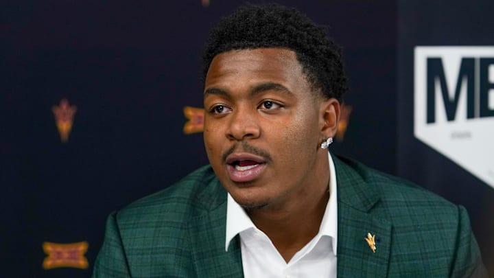 Jul 8, 2025; Frisco, TX, USA; Arizona State defensive lineman C.J. Fite answers questions from the media during 2025 Big 12 Football Media Days at The Star. Mandatory Credit: Raymond Carlin III-Imagn Images