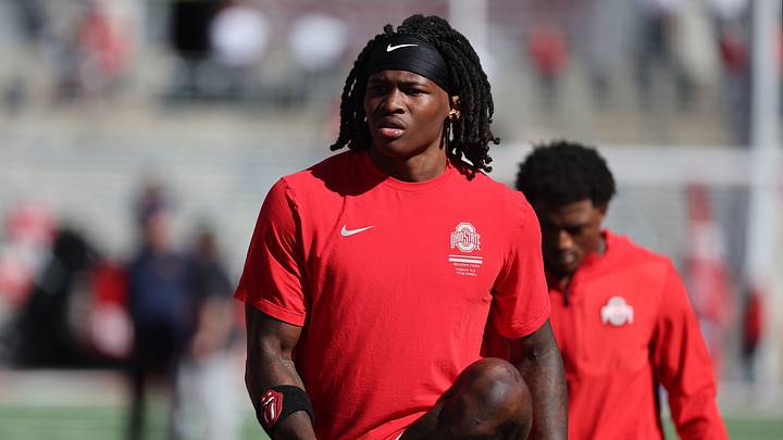 Sep 26, 2026; Columbus, Ohio, USA; Ohio State Buckeyes wide receiver Jeremiah Smith (4) warms up before the game against the Illinois Fighting Illini at Ohio Stadium. Mandatory Credit: Joseph Maiorana-Imagn Images Sep 26, 2026; Columbus, Ohio, USA; Ohio State Buckeyes wide receiver Jeremiah Smith (4) warms up before the game against the Illinois Fighting Illini at Ohio Stadium. Mandatory Credit: Joseph Maiorana-Imagn Images