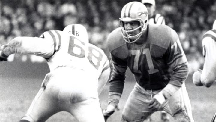 A gambling suspension interrupted Alex Karras of the LIons' Hall of Fame career. A gambling suspension interrupted Alex Karras of the LIons' Hall of Fame career.