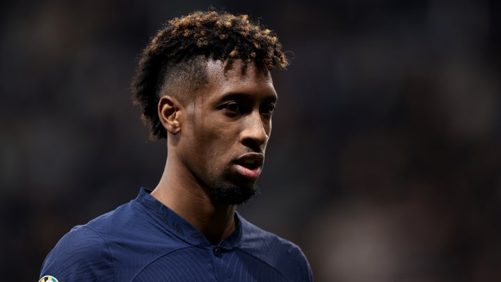 Kingsley Coman avec l'Équipe de France.