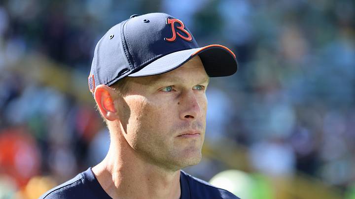 Oct 11, 2026; Green Bay, Wisconsin, USA; Chicago Bears head coach Ben Johnson looks on during warmups before the game against the Green Bay Packers at Lambeau Field. Mandatory Credit: Mike Dinovo-Imagn Images Oct 11, 2026; Green Bay, Wisconsin, USA; Chicago Bears head coach Ben Johnson looks on during warmups before the game against the Green Bay Packers at Lambeau Field. Mandatory Credit: Mike Dinovo-Imagn Images