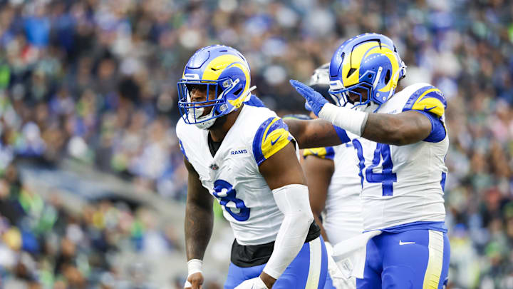 Los Angeles Rams edge rusher Jared Verse (8). Los Angeles Rams edge rusher Jared Verse (8).