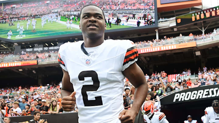 Aug 10, 2024; Cleveland, Ohio, USA; Cleveland Browns wide receiver Amari Cooper (2) before the game against the Green Bay Packers at Cleveland Browns Stadium. Mandatory Credit: Ken Blaze-Imagn Images