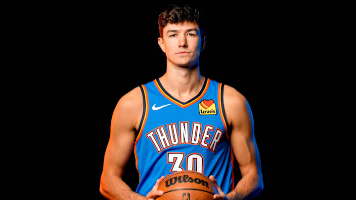 Cormac Ryan is pictured during the Thunder media day at the Paycom Center in Oklahoma City, on Monday, Sept. 30, 2024.