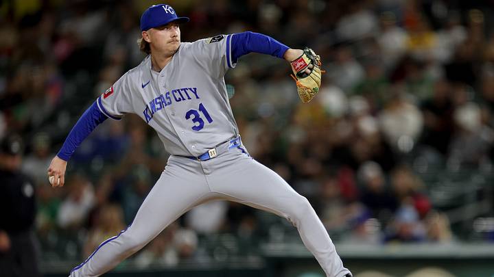 Apr 28, 2026; West Sacramento, California, USA; Kansas City Royals pitcher Nick Mears (31) throws a pitch against the Athletics during the ninth inning at Sutter Health Park. Mandatory Credit: Dennis Lee-Imagn Images Apr 28, 2026; West Sacramento, California, USA; Kansas City Royals pitcher Nick Mears (31) throws a pitch against the Athletics during the ninth inning at Sutter Health Park. Mandatory Credit: Dennis Lee-Imagn Images