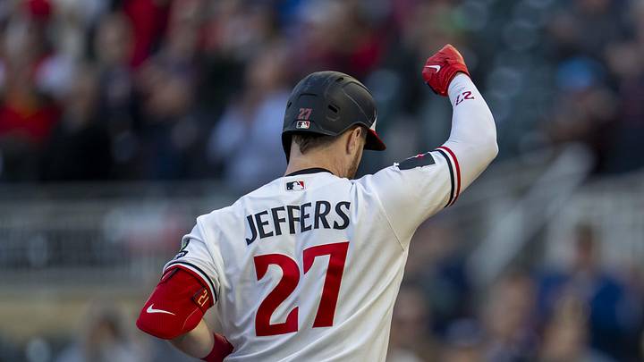 May 12, 2026; Minneapolis, Minnesota, USA; Minnesota Twins catcher Ryan Jeffers (27) celebrates hitting a two run home run against the Miami Marlins in the fifth inning at Target Field. Mandatory Credit: Jesse Johnson-Imagn Images May 12, 2026; Minneapolis, Minnesota, USA; Minnesota Twins catcher Ryan Jeffers (27) celebrates hitting a two run home run against the Miami Marlins in the fifth inning at Target Field. Mandatory Credit: Jesse Johnson-Imagn Images