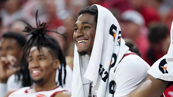 Oct 28, 2026; Fayetteville, Arkansas, USA; Arkansas Razorbacks guard Billy Richmond III (24) smiles from the bench during the second half against the Memphis Tigers at Bud Walton Arena. Mandatory Credit: Nelson Chenault-Imagn Images Oct 28, 2026; Fayetteville, Arkansas, USA; Arkansas Razorbacks guard Billy Richmond III (24) smiles from the bench during the second half against the Memphis Tigers at Bud Walton Arena. Mandatory Credit: Nelson Chenault-Imagn Images