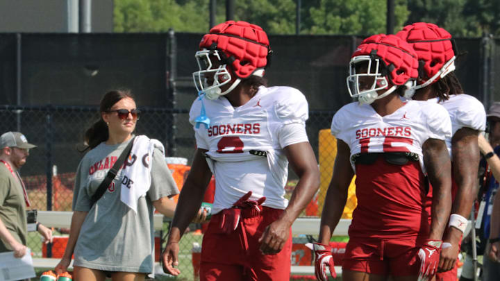 Oklahoma defensive back Gentry Williams preparing for OU's practice during fall camp. 