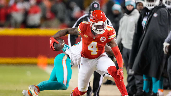 Jan 13, 2024; Kansas City, Missouri, USA; Kansas City Chiefs wide receiver Rashee Rice.