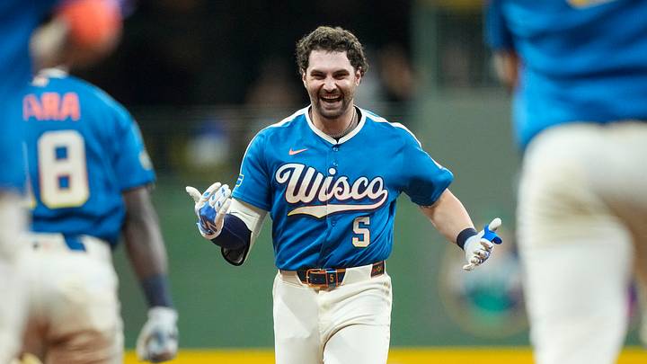 Center fielder Garrett Mitchell of the Milwaukee Brewers discusses his relationship with wife Haley, former USSSA Pride professional softball player, as it relates to hitting and mentality. Center fielder Garrett Mitchell of the Milwaukee Brewers discusses his relationship with wife Haley, former USSSA Pride professional softball player, as it relates to hitting and mentality.