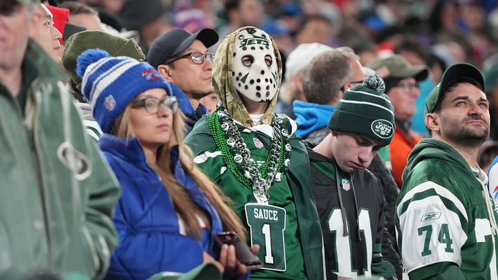 Jet fans in the first half. The Buffalo Bills came to MetLife Stadium to play the NY Jets. The Jets played their first game under new interim head coach Jeff Ulbrich.