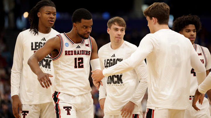 Texas Tech Red Raiders forward Donovan Atwell celebrates with teammates. Mandatory Credit: Nathan Ray Seebeck-Imagn Images Texas Tech Red Raiders forward Donovan Atwell celebrates with teammates. Mandatory Credit: Nathan Ray Seebeck-Imagn Images