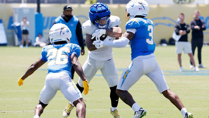 Los Angeles Rams & Los Angeles Chargers Joint Practice, Blake Corum, Derwin James Jr., Asante Samuel Jr.