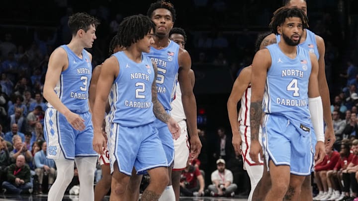 Dec 20, 2023; Charlotte, North Carolina, USA; North Carolina Tar Heels guard Elliot Cadeau (2),