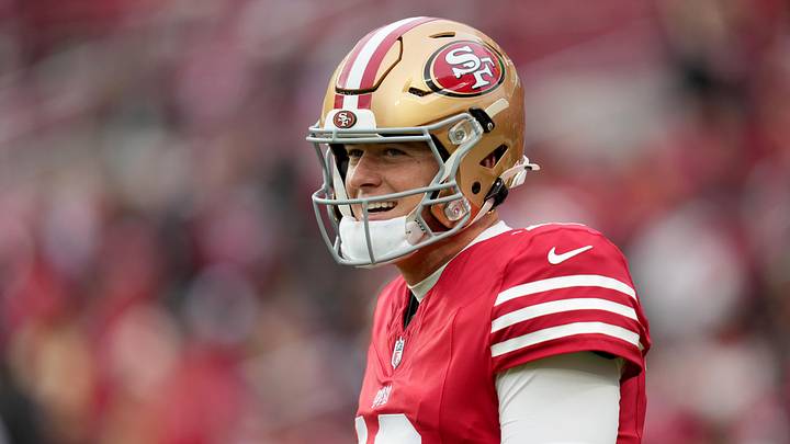 Dec 14, 2025; Santa Clara, California, USA; San Francisco 49ers quarterback Mac Jones (10) warms up prior to the first half against the Tennessee Titans at Levi's Stadium. Mandatory Credit: Cary Edmondson-Imagn Images Dec 14, 2025; Santa Clara, California, USA; San Francisco 49ers quarterback Mac Jones (10) warms up prior to the first half against the Tennessee Titans at Levi's Stadium. Mandatory Credit: Cary Edmondson-Imagn Images