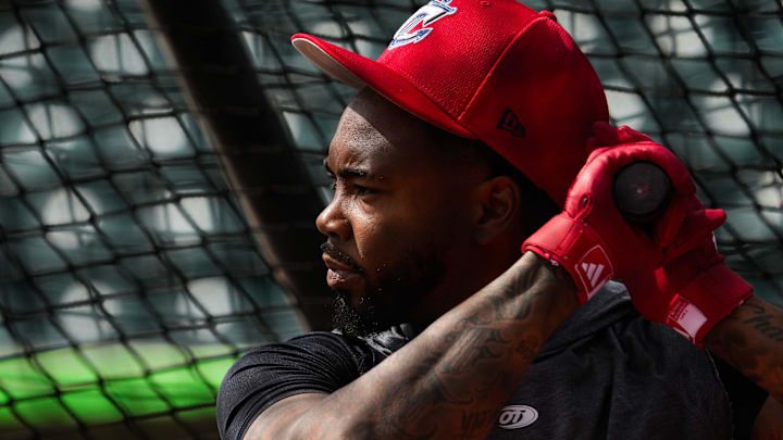 Kahlil Watson waits for the pitch during practice at Huntington Park on Wednesday, March 25, 2026 in Columbus, Ohio.