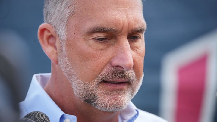 Feb 12, 2025; Jupiter, FL, USA; St. Louis Cardinals president of baseball operations John Mozeliak takes questions from the media on the day pitchers and catchers report to Spring Training in Jupiter, Florida. Mandatory Credit: Jim Rassol-Imagn Images Feb 12, 2025; Jupiter, FL, USA; St. Louis Cardinals president of baseball operations John Mozeliak takes questions from the media on the day pitchers and catchers report to Spring Training in Jupiter, Florida. Mandatory Credit: Jim Rassol-Imagn Images