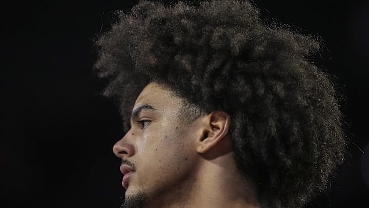 Mar 8, 2025; Athens, Georgia, USA; Georgia Bulldogs forward Asa Newell (14) shown on the court before the game against the Vanderbilt Commodores at Stegeman Coliseum. Mandatory Credit: Dale Zanine-Imagn Images