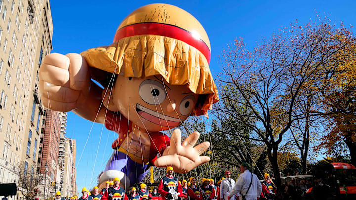 Nov 23, 2023; New York, New York, USA; 
New balloon Monkey D. Luffy on Central Park West.
Mandatory Credit: Robert Deutsch, USA TODAY