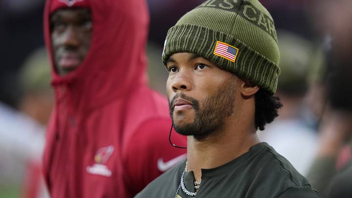 Arizona Cardinals quarterback Kyler Murray watches his team from the sidelines as they play the San Francisco 49ers at State Farm Stadium in Glendale on Nov. 16, 2025. Arizona Cardinals quarterback Kyler Murray watches his team from the sidelines as they play the San Francisco 49ers at State Farm Stadium in Glendale on Nov. 16, 2025.
