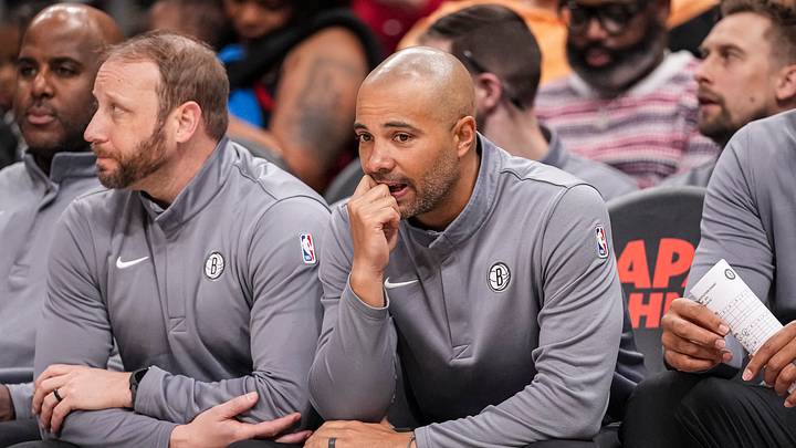 Mar 12, 2026; Atlanta, Georgia, USA; Brooklyn Nets head coach Jordi Fernandez on the bench during the game against the Atlanta Hawks during the first half at State Farm Arena. Mandatory Credit: Dale Zanine-Imagn Images Mar 12, 2026; Atlanta, Georgia, USA; Brooklyn Nets head coach Jordi Fernandez on the bench during the game against the Atlanta Hawks during the first half at State Farm Arena. Mandatory Credit: Dale Zanine-Imagn Images