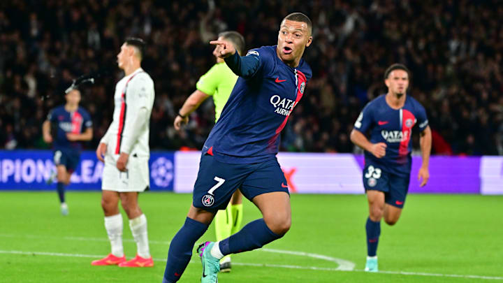Mbappé abriu o placar da vitória do Paris Saint-Germain contra o Milan na rodada passada