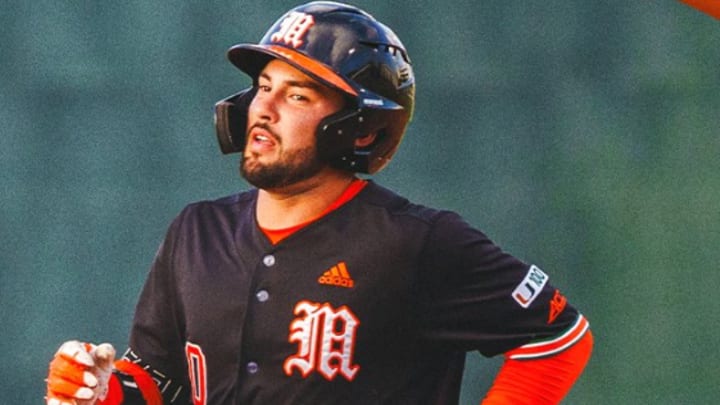 Miami Hurricanes seniors Dorian Gonzalez Jr. after hitting a homerun against FIU. Miami Hurricanes seniors Dorian Gonzalez Jr. after hitting a homerun against FIU.