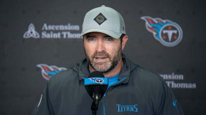 Tennessee Titans Head Coach Brian Callahan addresses the media before OTAs 