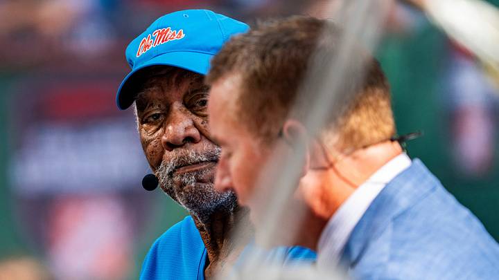 Morgan Freeman listens to Kirk Herbstreit during ESPN’s College GameDay in Oxford, Miss., on Saturday, Sept. 19, 2026. The GameDay visit for the Ole Miss-LSU game marks the return of head coach Lane Kiffin since leaving Ole Miss. Morgan Freeman listens to Kirk Herbstreit during ESPN’s College GameDay in Oxford, Miss., on Saturday, Sept. 19, 2026. The GameDay visit for the Ole Miss-LSU game marks the return of head coach Lane Kiffin since leaving Ole Miss.