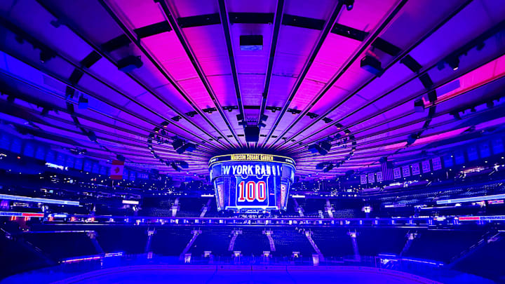 Apr 4, 2026; New York, New York, USA; A general view of the rink before a game between the New York Rangers and Detroit Red Wings at Madison Square Garden. Mandatory Credit: Danny Wild-Imagn Images Apr 4, 2026; New York, New York, USA; A general view of the rink before a game between the New York Rangers and Detroit Red Wings at Madison Square Garden. Mandatory Credit: Danny Wild-Imagn Images