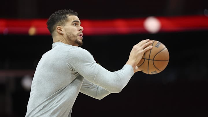 Mar 23, 2025; Houston, Texas, USA; Denver Nuggets forward Michael Porter Jr. (1) warms up before the game against the Houston Rockets at Toyota Center. Mandatory Credit: Troy Taormina-Imagn Images Mar 23, 2025; Houston, Texas, USA; Denver Nuggets forward Michael Porter Jr. (1) warms up before the game against the Houston Rockets at Toyota Center. Mandatory Credit: Troy Taormina-Imagn Images