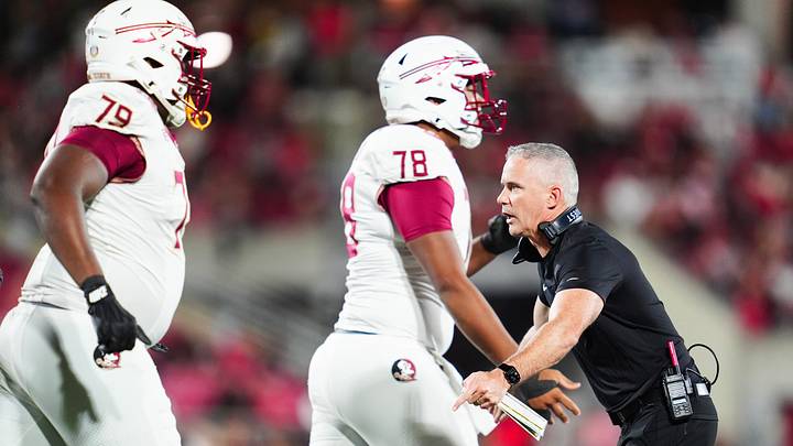 Florida State Seminoles head coach Mike Norvell during the game against Louisville where the ‘Noles would lose 44-20 at L&N Federal Credit Union Stadium. Oct. 9, 2026. Florida State Seminoles head coach Mike Norvell during the game against Louisville where the ‘Noles would lose 44-20 at L&N Federal Credit Union Stadium. Oct. 9, 2026.